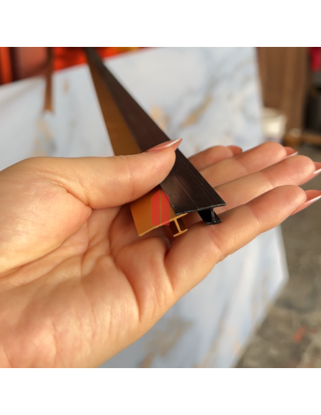 PERFIL DE ALUMINIO H NEGRO