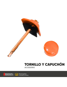 TORNILLO DE METAL, CAPUCHON Y TAPA NARANJA