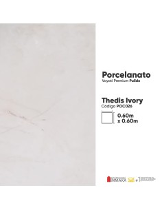 PORCELANATO THEDIS IVORY 60X60X8MM