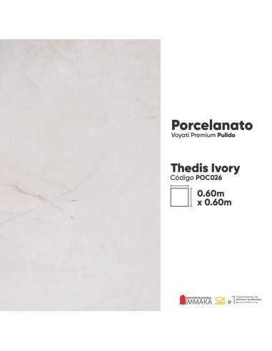 PORCELANATO THEDIS IVORY 60X60X8MM