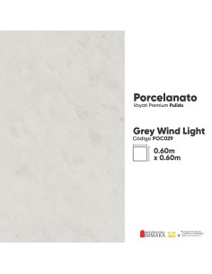 PORCELANATO GREY WIND LIGTH 60X60X8MM