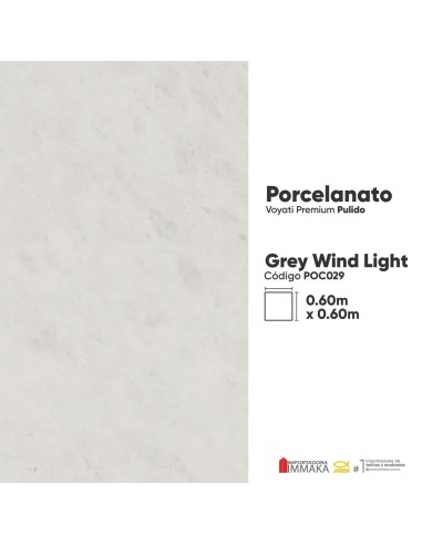 PORCELANATO GREY WIND LIGTH 60X60X8MM