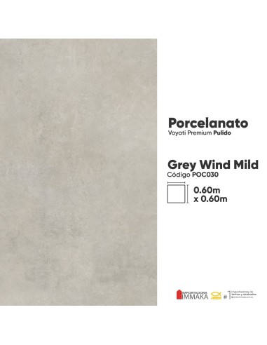 PORCELANATO GREY WIND MILD 60X60X8MM