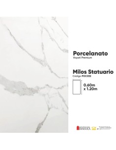 PORCELANATO MILOS STATUARIO 60X120X8MM