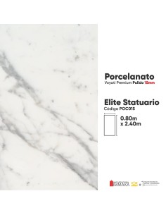 PORCELANATO ENCIMERA, PAREDES Y BAÑO ELITE STATUARIO 80X240X15MM