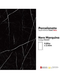 PORCELANATO ENCIMERA, PAREDES Y BAÑO NERO MARQUINA 80X240X15MM