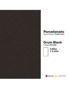 PORCELANATO ENCIMERA, PAREDES Y BAÑO GRUM BLACK 80X240X15MM