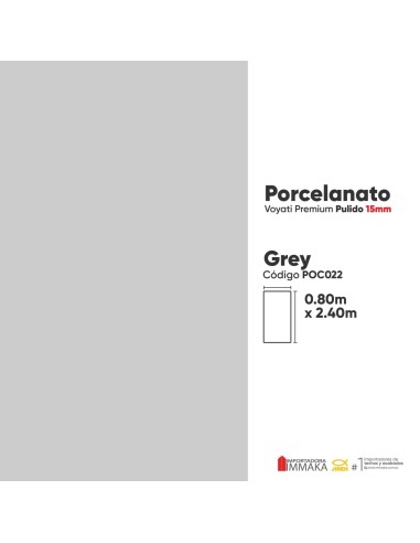 PORCELANATO ENCIMERA, PAREDES Y BAÑO GREY GLOSSY 80X240X15MM