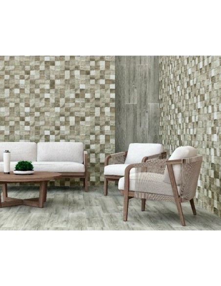 PARED PVC MOSAICO 8MM 8W04 CENEFA GRIS HW84602-1 2500MMX400MM